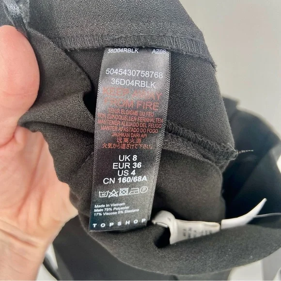 NWT Topshop Paperbag High Waist Black Career Trousers 4 - Picture 7 of 10